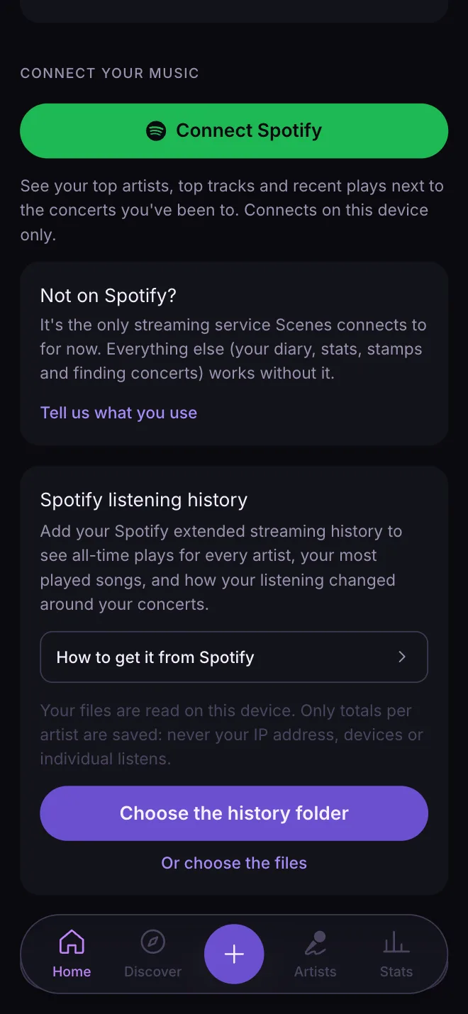 Connect Spotify screen